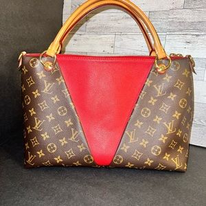 Louis Vuitton Monogram V Tote MM Cherry Red